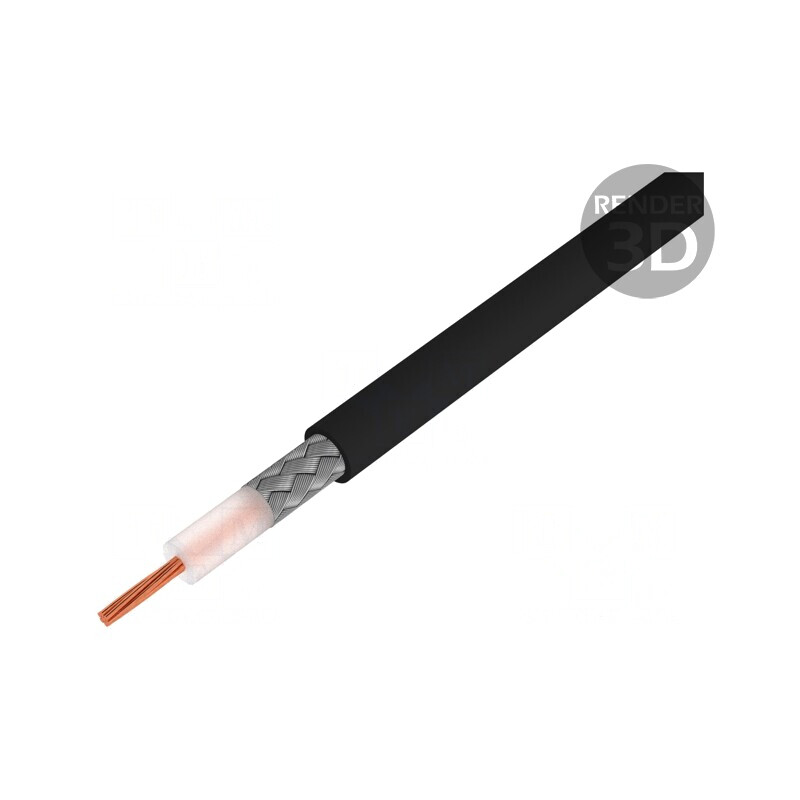 Cablu coaxial negru RG174AU 2.8mm | Electronic-mag.ro | Componente Electronice
