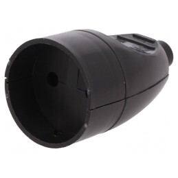 Conector Alimentare AC Mamă 2P 250V 16A Negru | Electronic-mag.ro | Componente Electronice