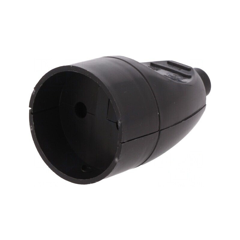 Conector Alimentare AC Mamă 2P 250V 16A Negru | Electronic-mag.ro | Componente Electronice