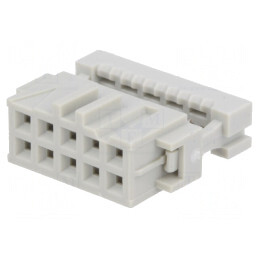 Mufă IDC 10 PIN pentru cablu-bandă 1,27mm aurit gri | Electronic-mag.ro | Componente Electronice