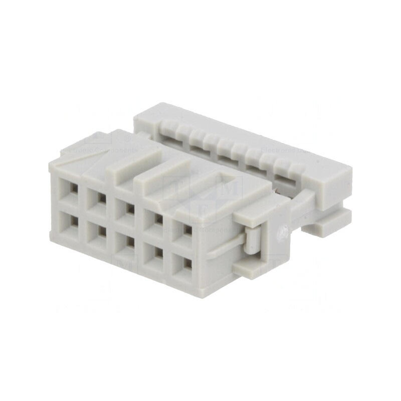 Mufă IDC 10 PIN pentru cablu-bandă 1,27mm aurit gri | Electronic-mag.ro | Componente Electronice