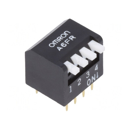 Comutator DIP-Switch 4 Secțiuni ON-OFF 24VDC | Electronic-mag.ro | Componente Electronice