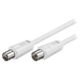 Cablu Coaxial Alb 75Ω 2.5m 9.5mm Priză-Mufă