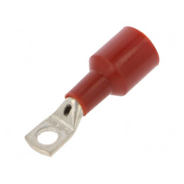 Conector Inelar Tubular M6 Ø 6,3mm 10mm2 Crimpat Roșu | Electronic-mag.ro | Componente Electronice
