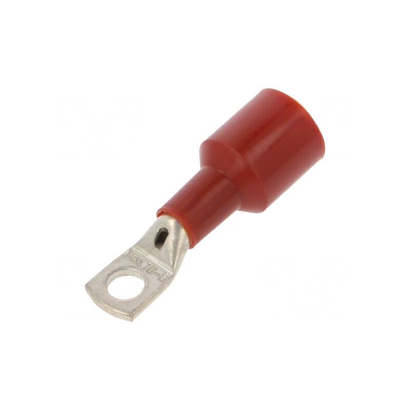 Conector Inelar Tubular M6 Ø 6,3mm 10mm2 Crimpat Roșu | Electronic-mag.ro | Componente Electronice