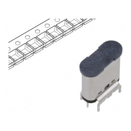 Soclu USB C Vertical SMT Aurit 5A USB 3.1 | Electronic-mag.ro | Componente Electronice