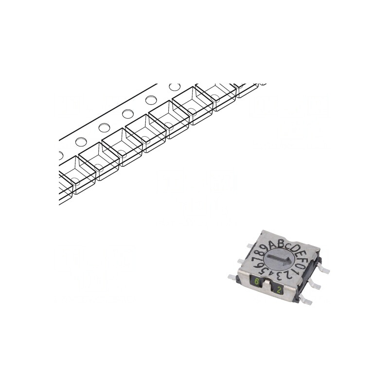 Întrerupător Codificare HEX/BCD 16 Poz SMD | Electronic-mag.ro | Componente Electronice