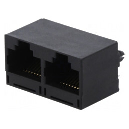 Soclu RJ45 Cat 5 8p8c THT în unghi | Electronic-mag.ro | Componente Electronice