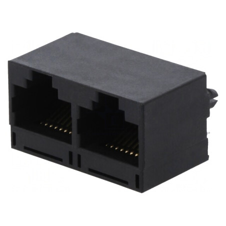 Soclu RJ45 Cat 5 8p8c THT în unghi | Electronic-mag.ro | Componente Electronice