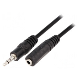 Cablu Audio Jack 3.5mm Soclu-Mufă 3m Negru PVC | Electronic-mag.ro | Componente Electronice