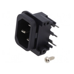 Conector Alimentare AC 10A 250V Soclu Tată IEC 60320 GSP2 | Electronic-mag.ro | Componente Electronice