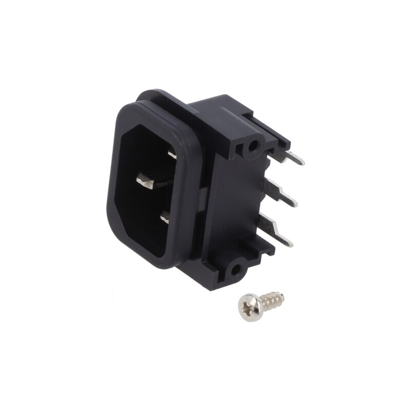 Conector Alimentare AC 10A 250V Soclu Tată IEC 60320 GSP2 | Electronic-mag.ro | Componente Electronice