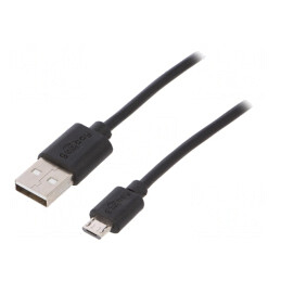 Cablu USB 2.0 A la Micro B 0,5m Negru | Electronic-mag.ro | Componente Electronice