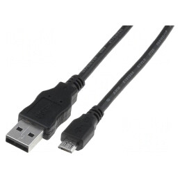 Cablu USB 2.0 A-Micro B 1m Negru | Electronic-mag.ro | Componente Electronice