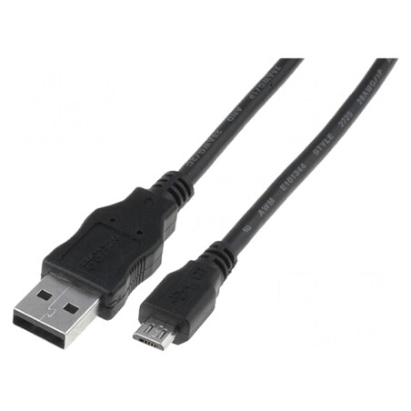 Cablu USB 2.0 A-Micro B 1m Negru | Electronic-mag.ro | Componente Electronice