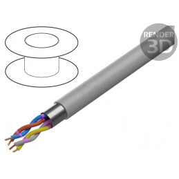Cablu ecranat 2x2x0,5mm folie Al-PET PVC gri | Electronic-mag.ro | Componente Electronice
