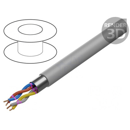 Cablu ecranat 2x2x0,5mm folie Al-PET PVC gri | Electronic-mag.ro | Componente Electronice