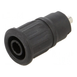 Soclu Banană 4mm 24A 1kV Negru Panou | Electronic-mag.ro | Componente Electronice
