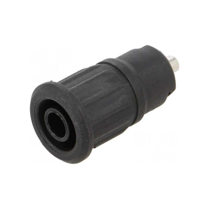 Soclu Banană 4mm 24A 1kV Negru Panou | Electronic-mag.ro | Componente Electronice