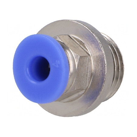 Racord Push-In Simplu Alamă Nichelată 15bar BLUELINE | Electronic-mag.ro | Componente Electronice
