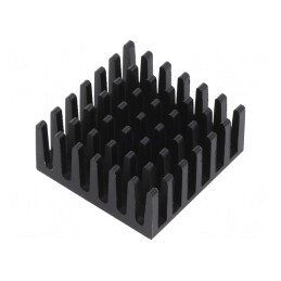 Radiator extrudat cu aripioare BGA negru 25x25mm | Electronic-mag.ro | Componente Electronice