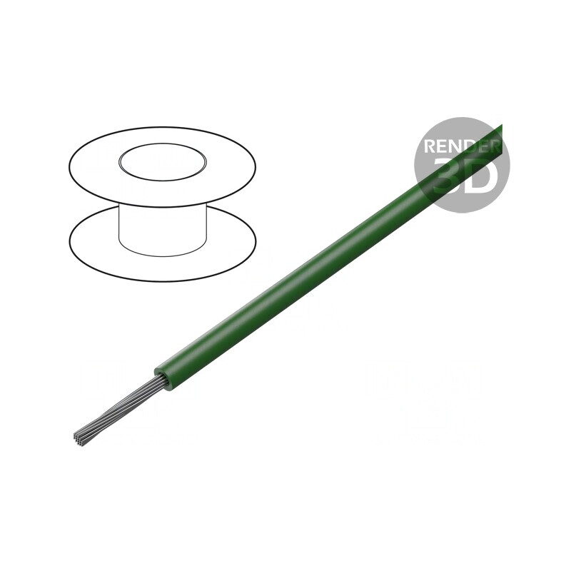 Cablu litat verde 18AWG PVC 30m 600V | Electronic-mag.ro | Componente Electronice
