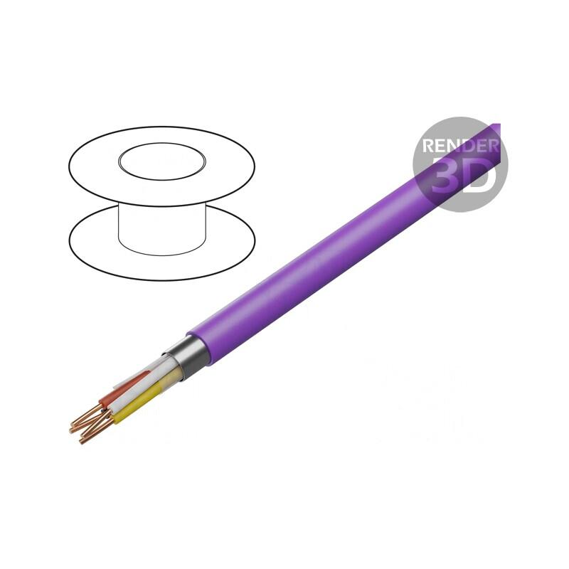 Cablu EiB/KNX 2x2x0.8mm Exterior Cu PVC Violet | Electronic-mag.ro | Componente Electronice