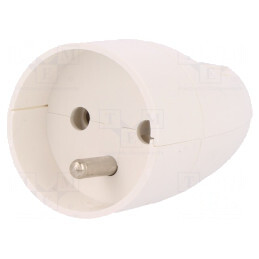 Conector Alimentare AC Mamă 2P+PE 250V 16A Alb IP20 | Electronic-mag.ro | Componente Electronice
