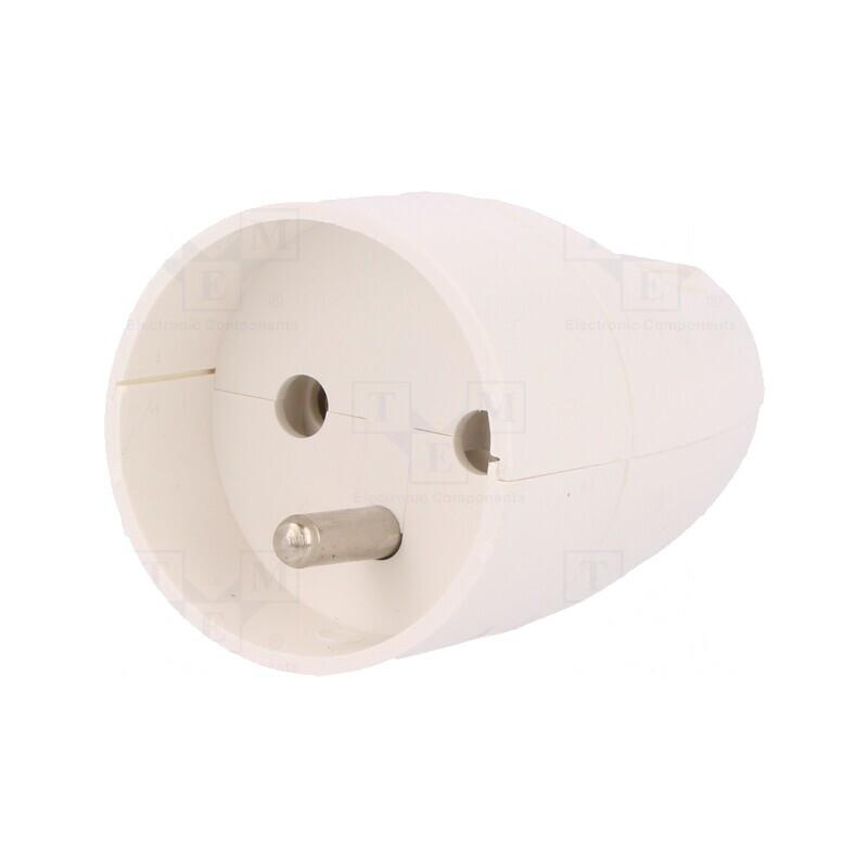Conector Alimentare AC Mamă 2P+PE 250V 16A Alb IP20 | Electronic-mag.ro | Componente Electronice