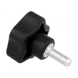 Buton de reglare negru 32mm M6 | Electronic-mag.ro | Componente Electronice