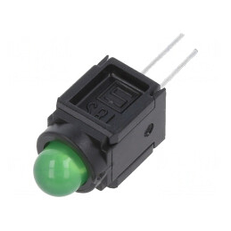 LED 5mm Verde 30mA Lentilă 60°