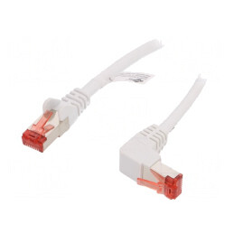 Cablu Patch S/FTP CAT6 Alb 0.25m LSZH