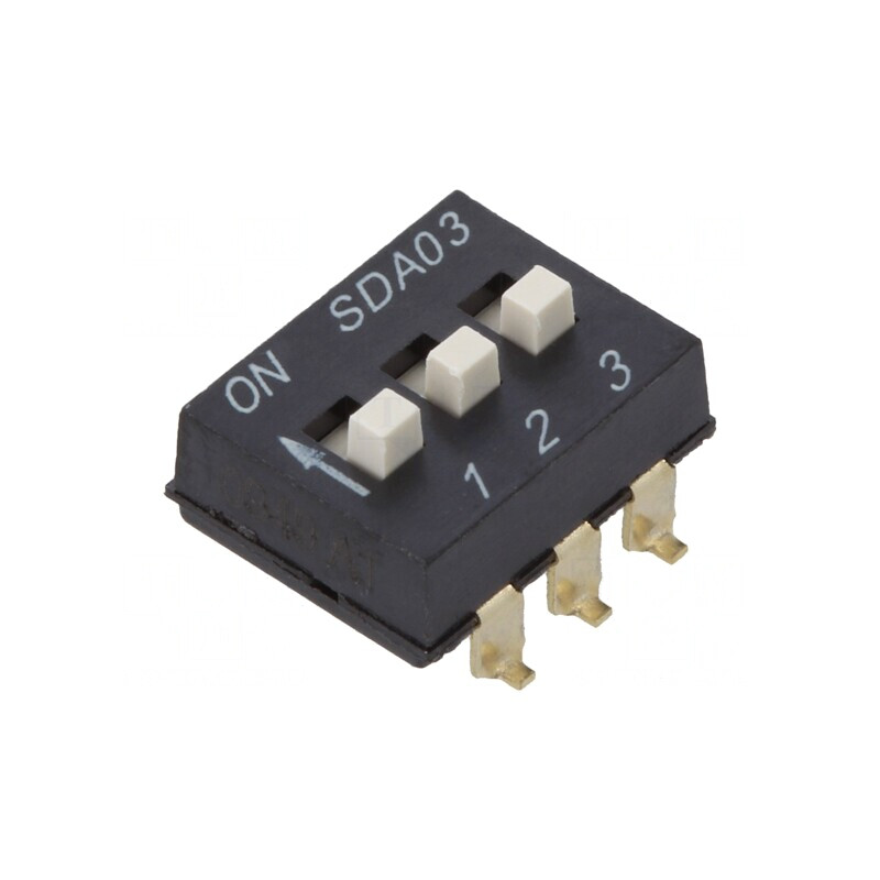Comutator DIP-SWITCH 3 Secțiuni ON-OFF 24VDC | Electronic-mag.ro | Componente Electronice