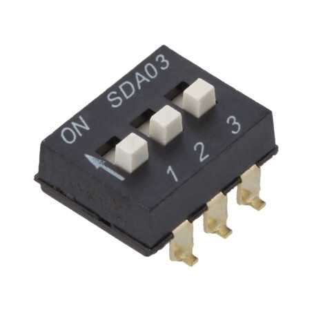Comutator DIP-SWITCH 3 Secțiuni ON-OFF 24VDC | Electronic-mag.ro | Componente Electronice