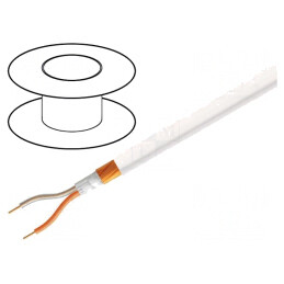 Cablu Microfon Alb OFC 2x0,25mm2 PVC | Electronic-mag.ro | Componente Electronice