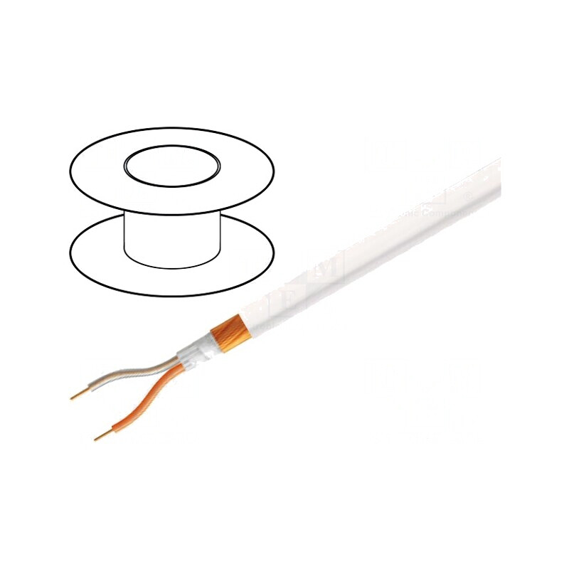 Cablu Microfon Alb OFC 2x0,25mm2 PVC | Electronic-mag.ro | Componente Electronice