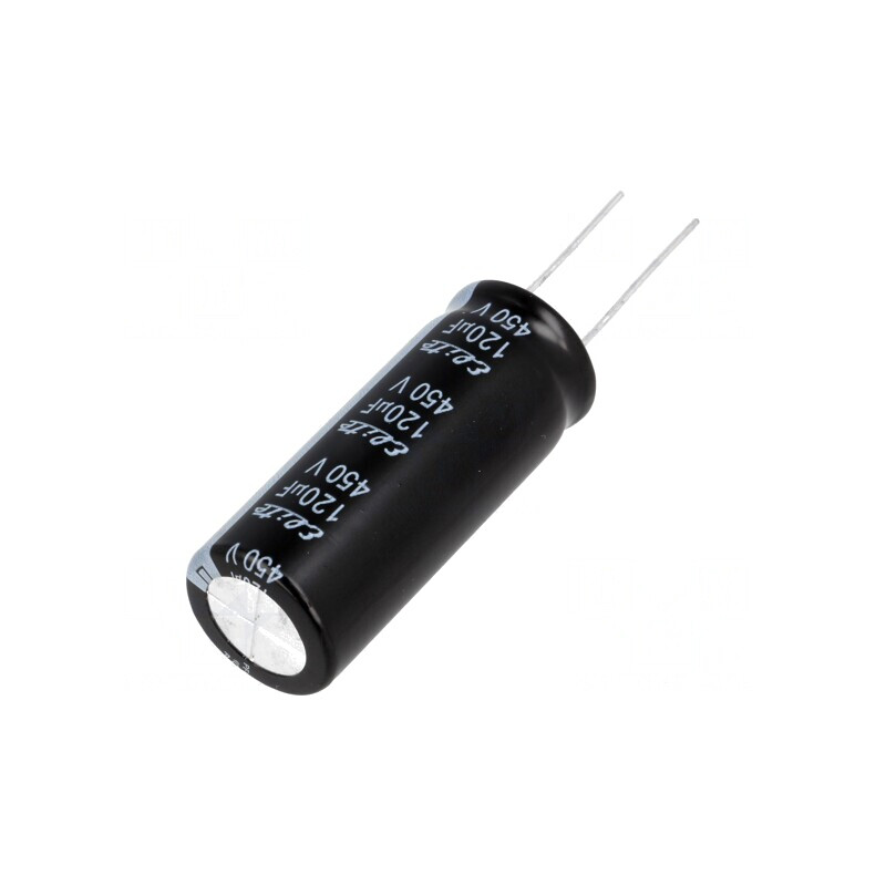 Condensator Electrolitic THT 120uF 450V 18x45mm 20% | Electronic-mag.ro | Componente Electronice