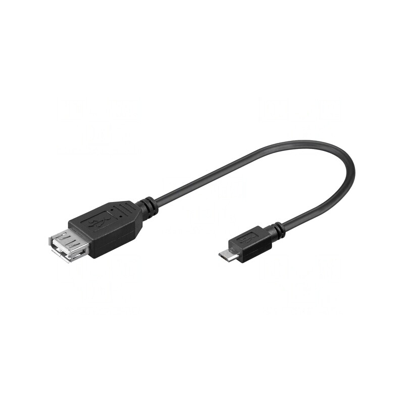 Cablu USB 2.0 Micro B 0.2m Negru | Electronic-mag.ro | Componente Electronice