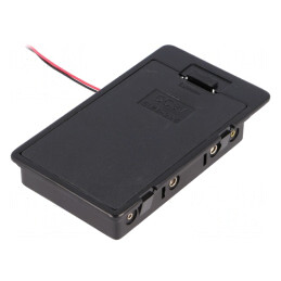 Suport Baterii AA/R6 6 Sloturi cu Cabluri Negre 150mm | Electronic-mag.ro | Componente Electronice