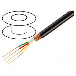 Cablu Microfon Negru OFC 2x0,22mm2 -15÷70°C