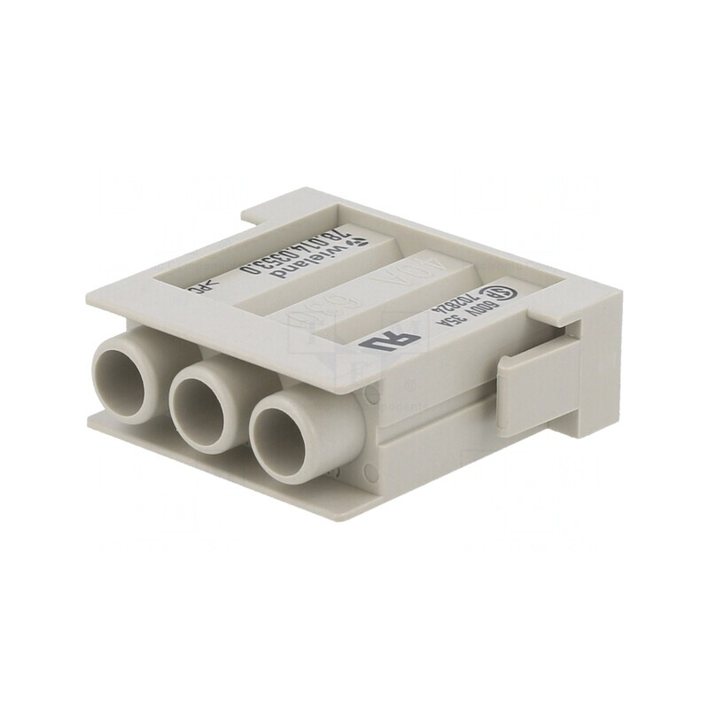 Conector HDC Tată 3-PIN 40A 600V Gri | Electronic-mag.ro | Componente Electronice