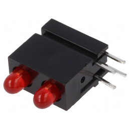 LED roșu 2,8mm cu 2 diode 20mA 60° 15-30mcd | Electronic-mag.ro | Componente Electronice