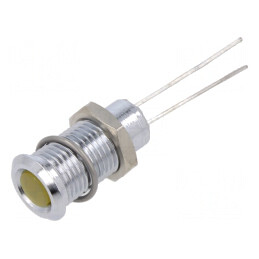 Lampă LED Galbenă 2,1VDC Ø8mm 2pin Metal | Electronic-mag.ro | Componente Electronice