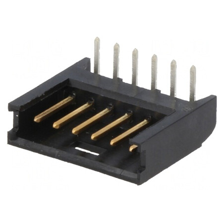 Soclu cablu-placă aurit 6 pini 2,54mm THT | Electronic-mag.ro | Componente Electronice