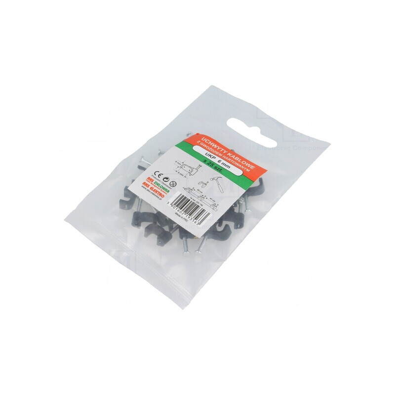 Suport Alb pentru Cablu Plat 100buc cu Cui | Electronic-mag.ro | Componente Electronice