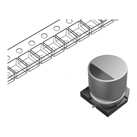 Condensator Electrolitic SMD 1000uF 25V 12.5x13.5mm | Electronic-mag.ro | Componente Electronice
