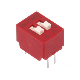 Comutator DIP-SWITCH 2 Secțiuni OFF-ON 0,025A 25VDC | Electronic-mag.ro | Componente Electronice