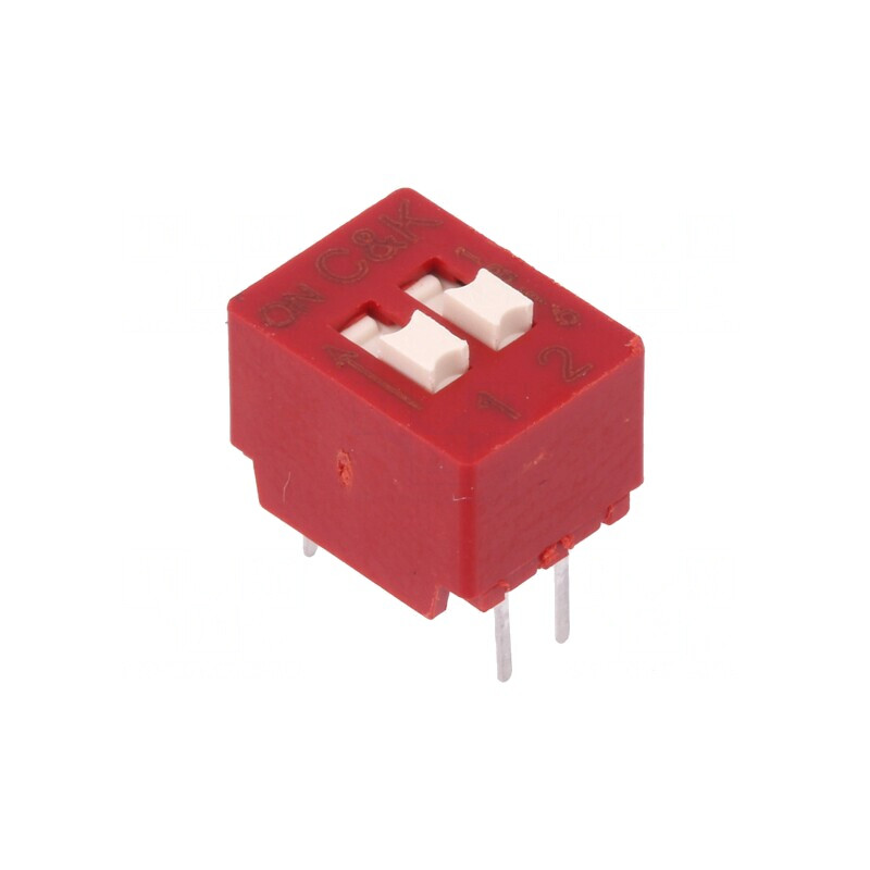 Comutator DIP-SWITCH 2 Secțiuni OFF-ON 0,025A 25VDC | Electronic-mag.ro | Componente Electronice