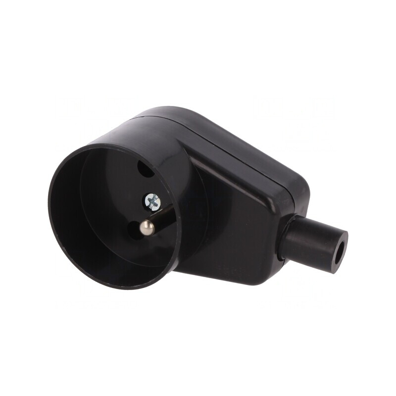 Conector Alimentare AC Mamă 2P PE 250V 16A Negru | Electronic-mag.ro | Componente Electronice