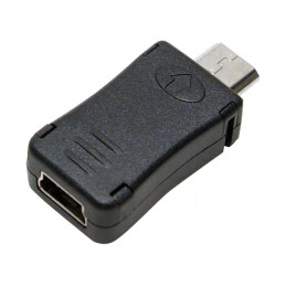 Adaptor USB 2.0 Micro USB la Mini USB 5pin Negru | Electronic-mag.ro | Componente Electronice